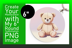 Vibrant Circle Design Car Coaster PNG , Cute Bear Product Image 1