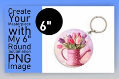Floral Fantasy Sublimation Keychain Circle Designs Product Image 1