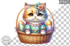 Easter Cat Sublimation - Easter Clipart PNG Design Product Image 1