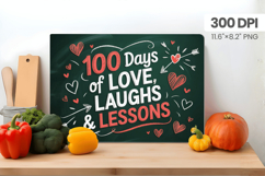 100 days of school Cutting Board PNG Design, Teacher PNG Product Image 1