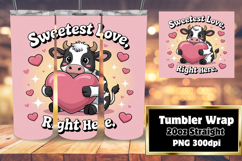 BOLD 20oz Sublimation Design , Cute Cow Product Image 1