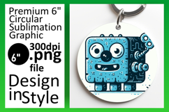 Fun Round Design Keychain Template , Monster Product Image 1