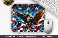 Eagle Mouse Pad Sublimation, 4th Of July Mouse Pad PNG Product Image 1