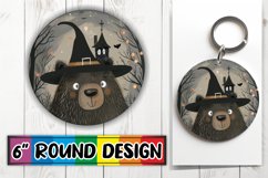 Boho Animal Round Design Halloween PNG Keychain Product Image 1