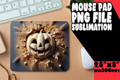 VIBRANT MOUSE PAD SUBLIMATION PNG, 3D Pumpkin Product Image 1