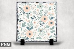 Pastel Flowers Square Sublimation Slate Design Product Image 1
