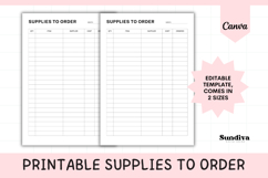 Editable Supplies to Order Template 3 Product Image 1