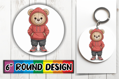 Timeless Circle Keychain Magic PNG, Teddy Bear Product Image 1