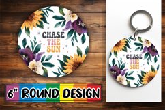 Playful Car Coasters Sublimation, Flower Quote Product Image 1