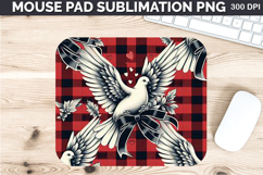 Watercolor Dove Mouse Pad Sublimation - Valentines PNG Product Image 1