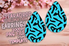 Neon Pulse Teardrop Earring Sublimation Design Product Image 1