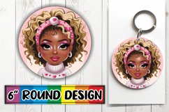 Radiant Circle Ornaments for Parties, Afro Girl Product Image 1