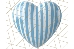 Pastel Puffy Patterned Hearts Clipart PNG, 3D Look Heart Png Product Image 5