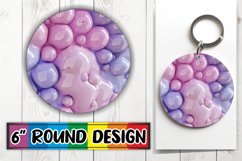 Chic 3D Puff Round Sublimation Circle Keychain Patterns Product Image 1