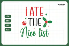 Christmas Dog Bandana Quotes SVG | I Ate the Nice List Product Image 3