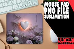 Radiant Mouse Mat PNG Style, 3D Heart Product Image 1