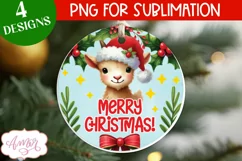 Cute Christmas farm animals ornament PNG sublimation Product Image 4