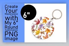 Harvest Fall Round Design with Watercolor Patterns Keychain Product Image 1