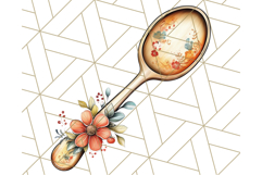 Whimsical Cottagecore Kitchen Clipart, Retro Coral PNG Decor Product Image 5