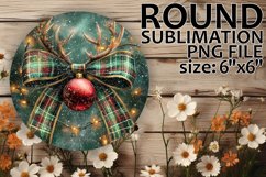 Joyful Sublimation Circle Designs PNG, Holiday Bow Product Image 1