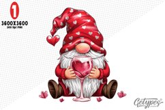 Valentine Gnome Sublimation Clipart - High Quality Design Product Image 2