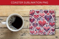 valentine square coaster - heart pattern Product Image 1