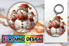 Holiday Gingerbread Round Design Keychain Winter Art Product Image 1