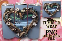 Nature's Palette: Wooden Heart Tumbler Product Image 1