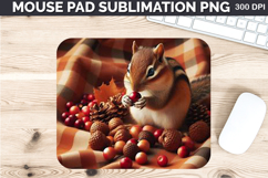 Watercolor Squirrel Mouse Pad Sublimation -Thanksgiving PNG Product Image 1