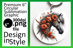 Elegant Round Design Coaster Template , Horse Product Image 1