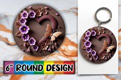 Unique Sublimation Round Ornaments, 3D Heart Product Image 1