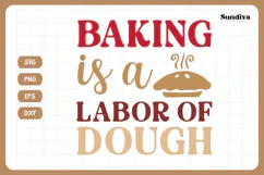 Funny Baking Saying SVG For Baker | Labor Of Dough Product Image 3