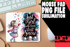 Cheerful MOUSE PAD Sublimation PNG, Just A Girl Product Image 1
