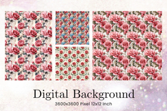 Flower Pattern Background Wallpaper Digital Paper_85 Product Image 1