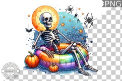 Halloween Skeleton Sublimation Design | High-Quality PNG Product Image 1