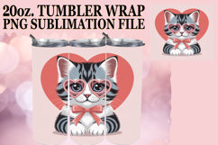 Joyful smiles 20oz tumbler wrap, Valentines Cat Product Image 1