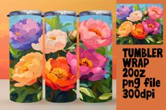 Creative Floral Oil Tumbler Wrap Sublimation Art Product Image 1