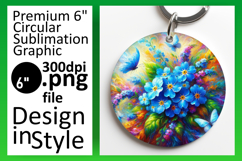 Charming Round Design Coaster Template , Flowers Product Image 1