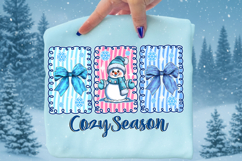 Blue Brushstroke Cozy Season PNG, Winter Christmas Tree PNG Product Image 2