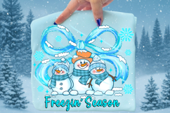 Blue Brushstroke Freezin Season PNG, Winter PNG, Blue Winter Product Image 2