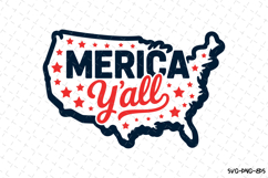 Merica y&#039;all svg, Patriotic svg, 4th of july Svg Product Image 1