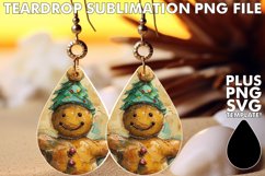 Vibrant Teardrop Earrings Magic, Gingerbread Man Product Image 1