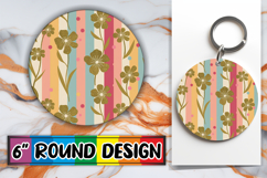 Bright Ornaments Circle Sublimation, Gold Flower Product Image 1