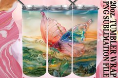 20oz Tumbler: Spring Butterfly Glitter Design Product Image 1