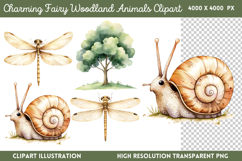 Charming Fairy Woodland Animals Clipart PNG Product Image 1