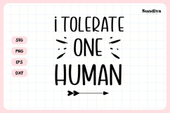 Funny Pet Tag Saying SVG | I Tolerate One Human Product Image 3