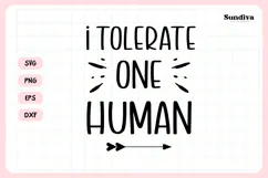 Funny Pet Tag Saying SVG | I Tolerate One Human Product Image 3