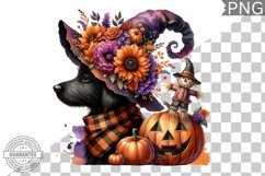 Halloween Dog Flowers Sublimation - Clipart PNG Design Product Image 1