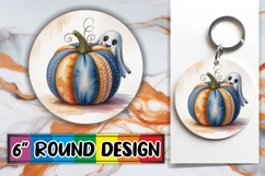 Whimsical Car Coaster Round, Pumpkin Watercolor Product Image 1