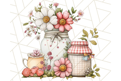 Cottagecore Kitchen Clipart, Vintage Country Floral Kitchen Product Image 5